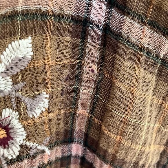 Johnny Was Two Tone Embroidered Button Down Shirt - Picture 7 of 9